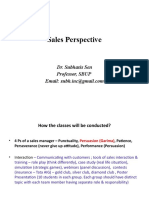 Sales Perspective: Dr. Subhasis Sen Professor, SBUP