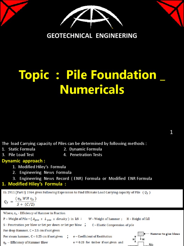 Pile Foundation Problems Pdf Pdf Deep Foundation Friction