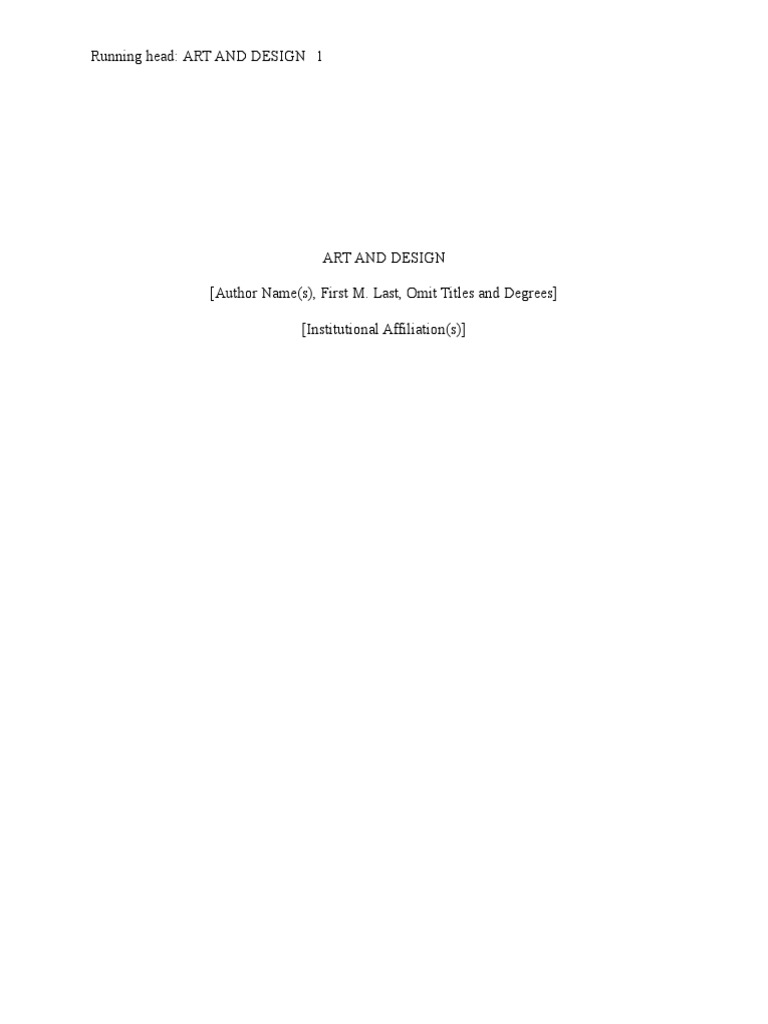 Art and Design Paper PDF Design Usability