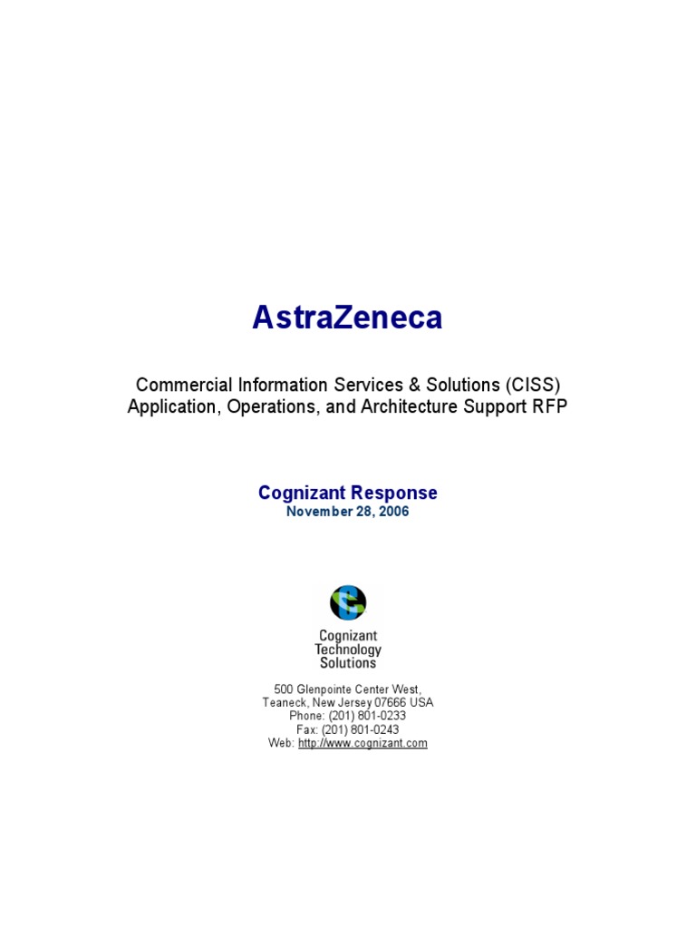 Cognizant Response To AZ CISS RFP-112806-Word | PDF | Outsourcing | Business