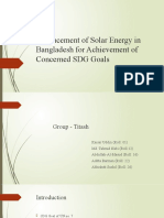 Enhancement of Solar Energy in Bangladesh For Achievement of Concerned SDG Goals