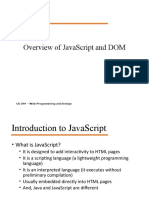 Overview of Javascript and Dom: Cs 299 - Web Programming and Design