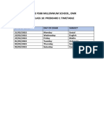 The PSBB Millennium School, Omr Class 10: Preboard 1 Timetable