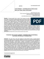 “ESTUDAR TAMBÉM SE APRENDE” CONTRIBUIÇÕES DA PSICOLOGIA HISTÓRICO-CULTURAL PARA A EDUCAÇÃO