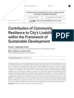 Contribution of Community Resilience To City's Livability Within The Framework of Sustainable Development