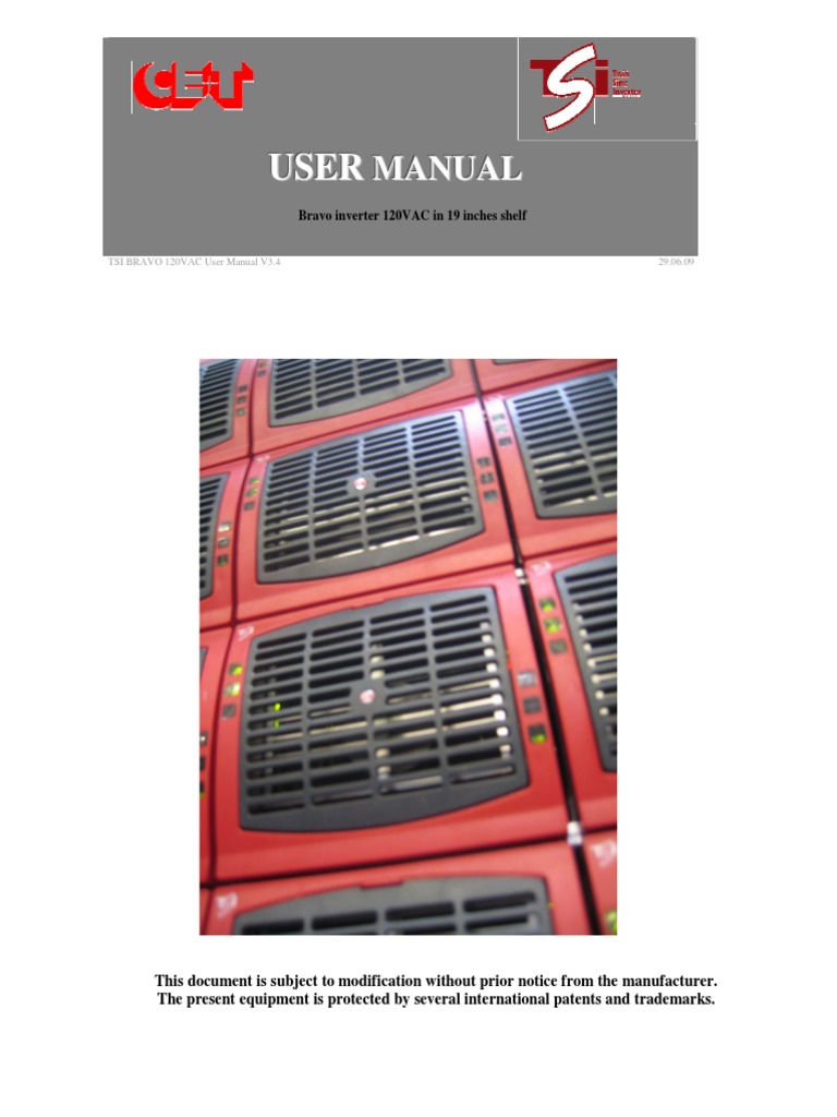 TSI Bravo Inverter User Manual V3.4 | PDF | Power Inverter | Relay