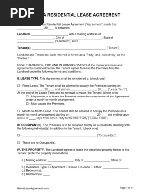 Arizona Residential Lease Agreement