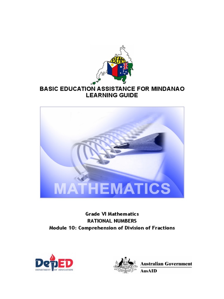 BEAM LG Gr.6 Module 10-Mathematics 6 Division of Fractions | PDF ...