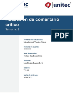 Redacción de Comentario Critico C, O Y E, Eduardo Turcios