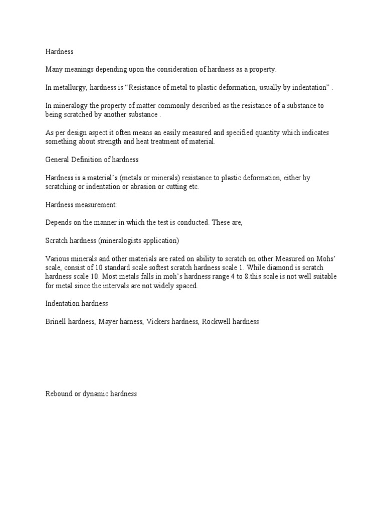 Hardness PDF Hardness Chemistry