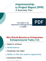 Entrepreneurship: Preliminary Project Report (PPR) : Business Plan