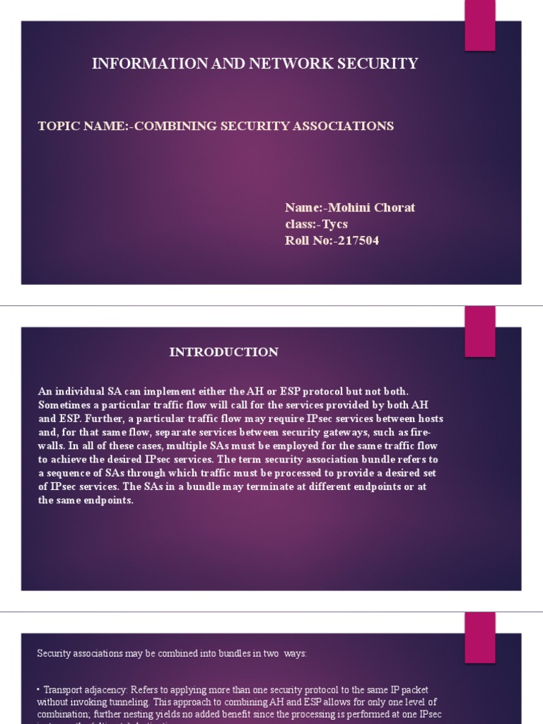 Information and Network Security Topic Security