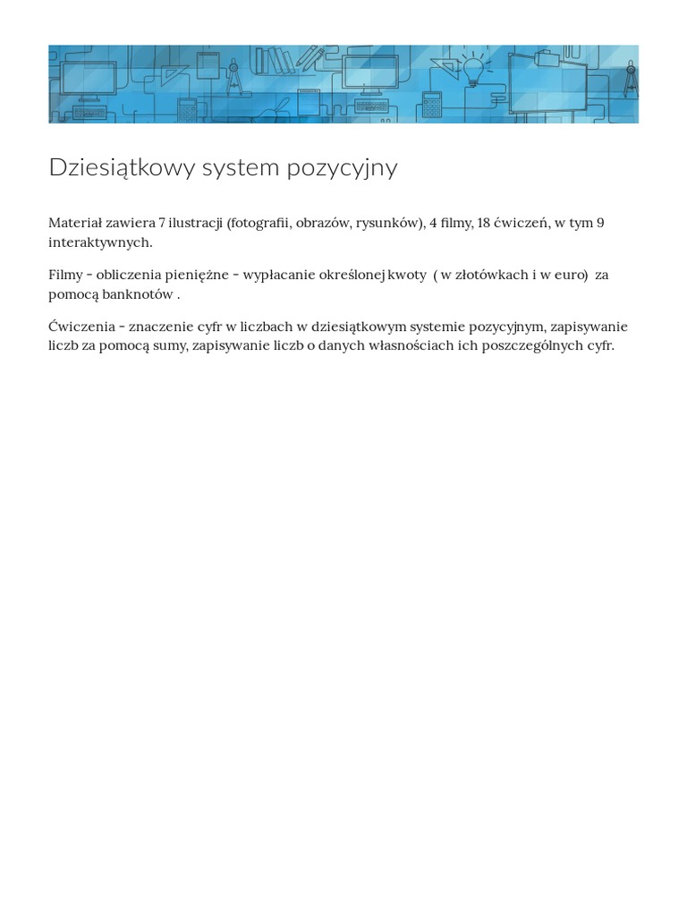 Dziesiątkowy System Pozycyjny Klasa 2