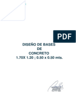 DISEÑO DE BASES DE CONCRETO 1.70x 1.20 - 0.50x0.50 Mts.