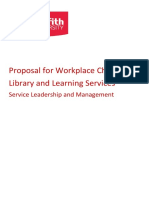Proposal For Workplace Change Library and Learning Services: Service Leadership and Management