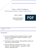 Lecture Notes: Artificial Intelligence: The Value Added of Machine Learning To Causal Inference