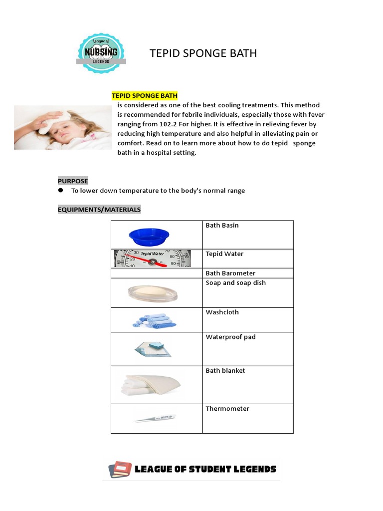 Tepid Sponge Bath PDF Fever Patient