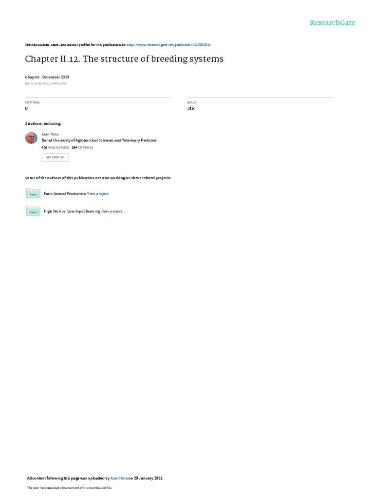 Chapter Ii 12 The Structure Of Breeding Systems December 2020 Pdf