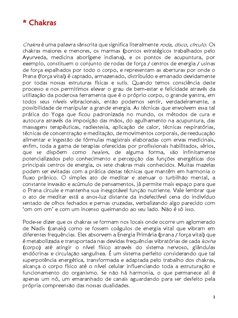 Chakras: Energia e Equilíbrio Vital | PDF | Chacra | Corpo humano