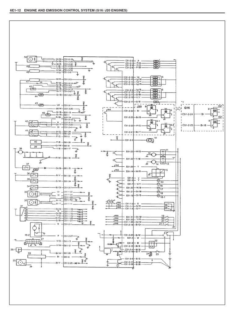 6E1-12 Engine and Emission Control System (G16 / J20 Engines) | PDF ...
