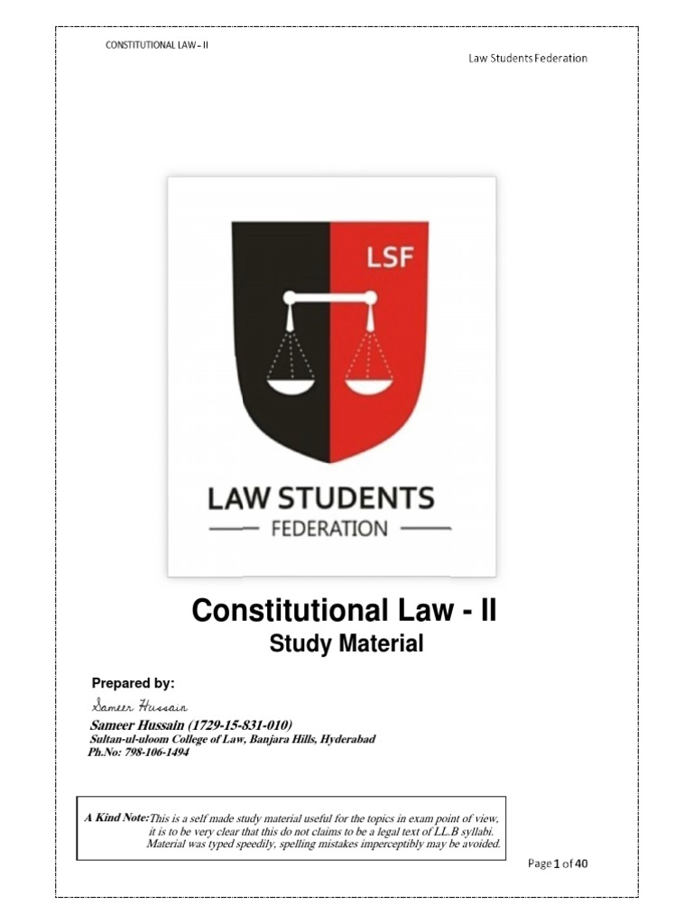 Constitutional Law II Study Guide | PDF | United States Federal Judge ...