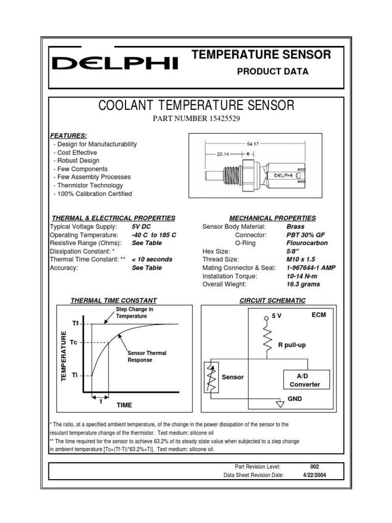 Coolant Temperature Sensor PDF Electrical Engineering Electricity