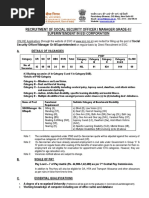 Recruitment of Social Security Officer / Manager Grade-Ii / Superintendent in Esi Corporation