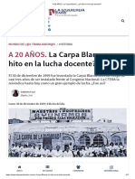 A 20 AÑOS. La Carpa Blanca_ ¿Un Hito en La Lucha Docente