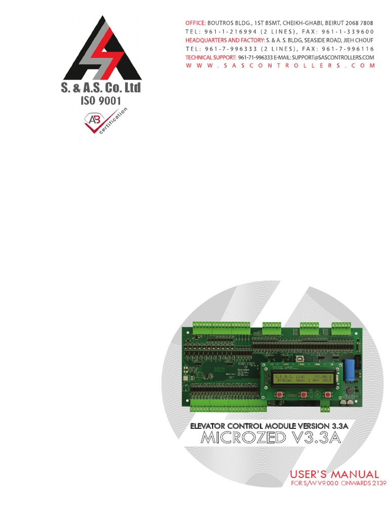 MicroZed Elevator Control Manual V3.3A | PDF | Elevator | Computer Terminal