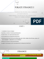 Corporate Finance I: Scope, Objectives and Key Concepts