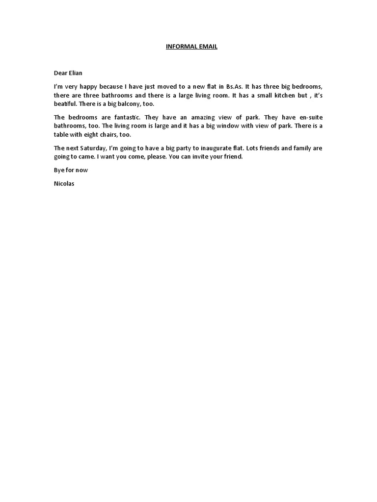 WRITING (Informal Email) | PDF