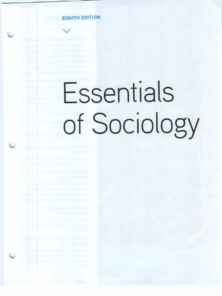 Essentials of Sociology Eighth Edition PDF Sociology Émile Durkheim