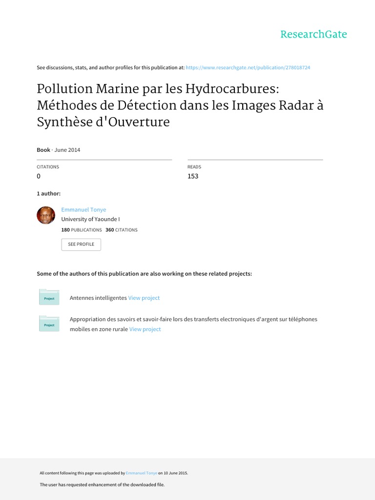 Pollution Marine Par Les Hydrocarbures Methodes de Detection Dans Les ...