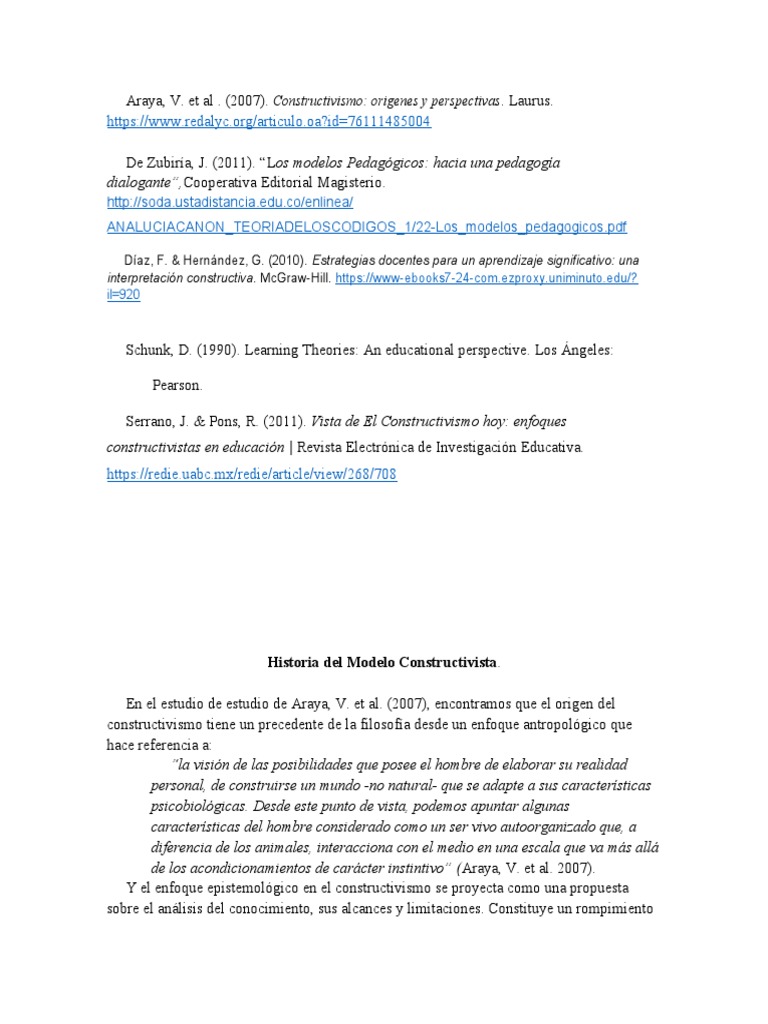 Actividad Modelo Constructivista | PDF | Constructivismo (filosofía de ...