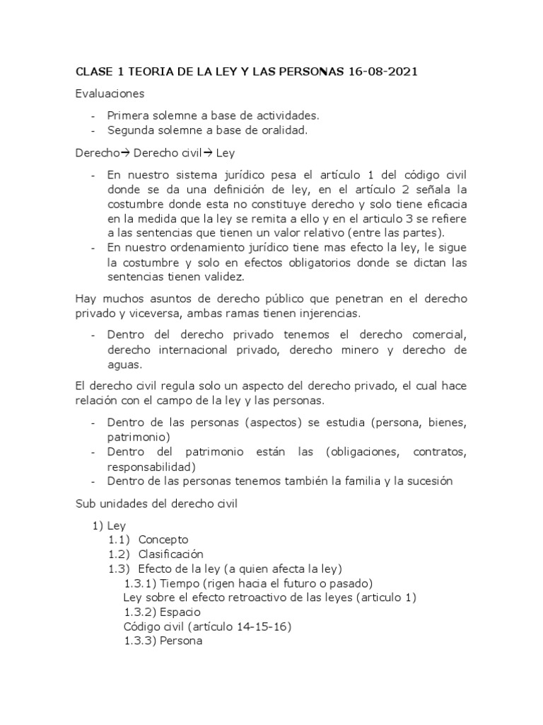 Teoría de la Ley y las Personas en Derecho Civil | PDF | Propiedad ...