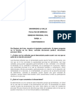 Derecho Procesal Civil: Cuestionario sobre excepciones procesales