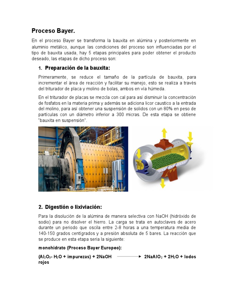 Proceso Bayer para la obtención de aluminio | PDF | Aluminio | Procesos ...
