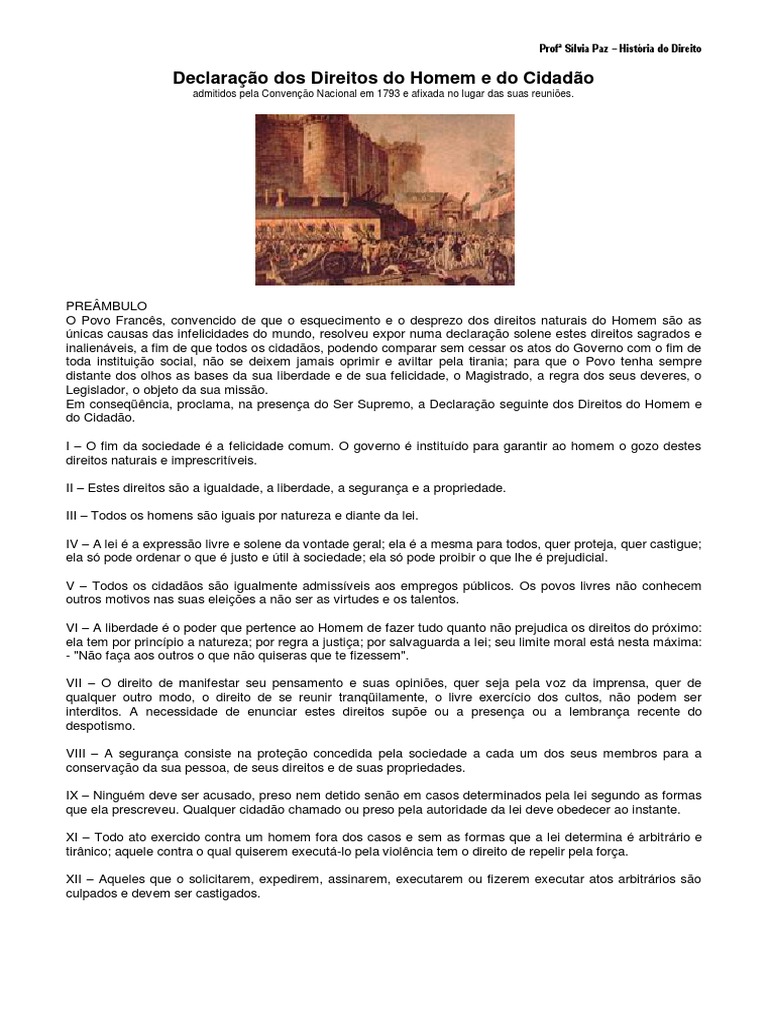Declaração Dos Direitos Do Homem e Do Cidadão | PDF | Propriedade ...