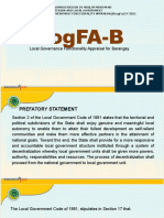 Logfa-B: Local Governance Functionality Appraisal For Barangay