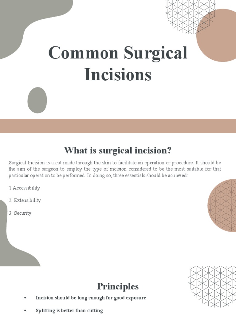 Surgical Incisions Overview | PDF | Abdomen | Surgical Specialties