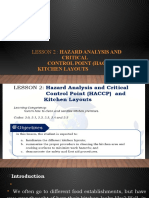 Lesson 2: Hazard Analysis And: Critical Control Point (Haccp) and Kitchen Layouts
