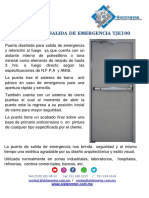 Ficha Técnica de Puerta de Salida de Emergencia TJE100