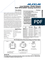 Low-Voltage, Single-Supply Dual SPST/SPDT Analog Switches: General Description - Features