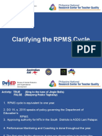 1st - Clarifying The RPMS Cycle