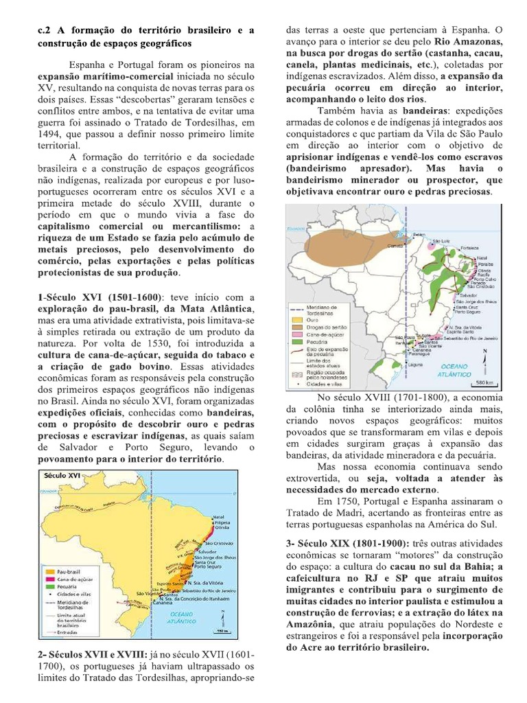 2. a Formação Do Território Brasileiro