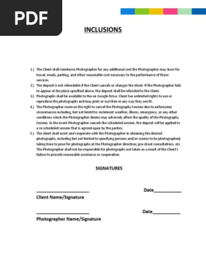 Photography Contract