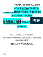 Introduccion A La Materia de Ingles Datos Caratula Valores. 6to Sec