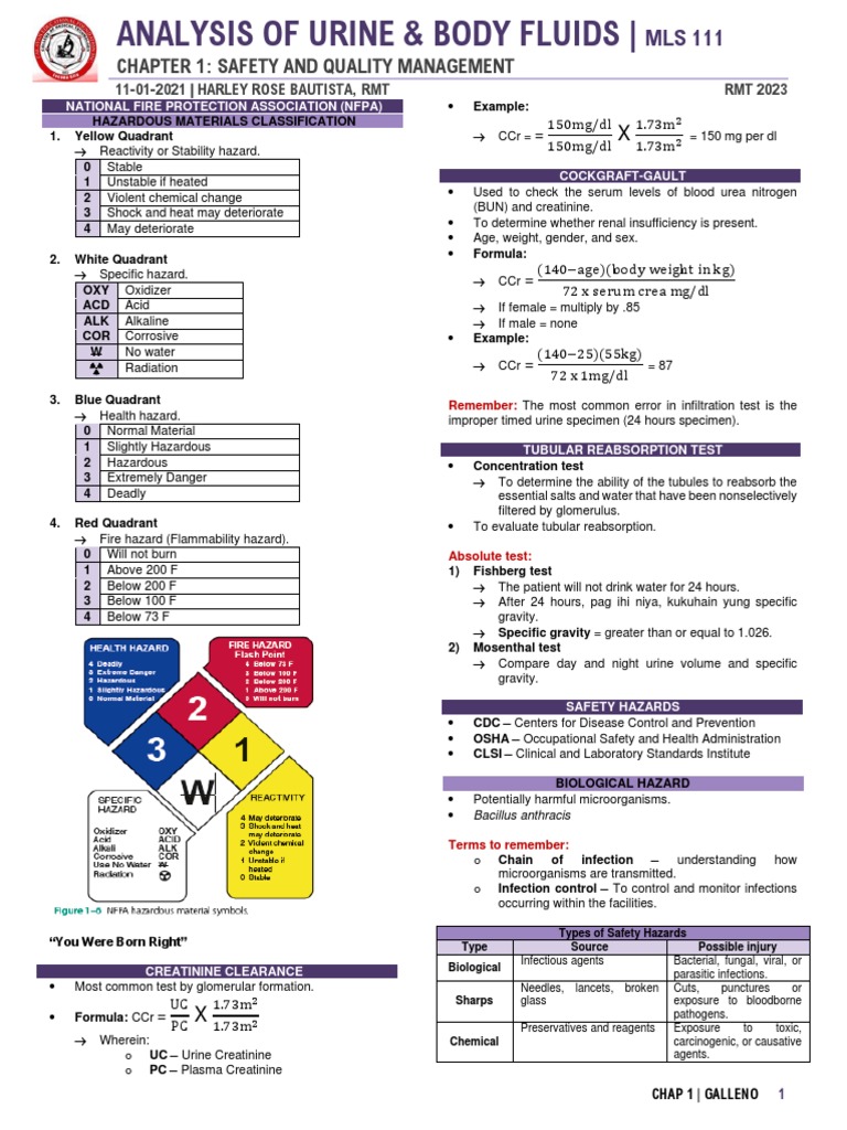 Cockcroft-Gault Formula in Renal Analysis | PDF