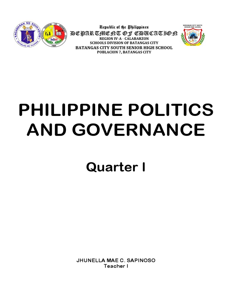 Philippine Politics and Governance: Quarter I | PDF | Governance ...