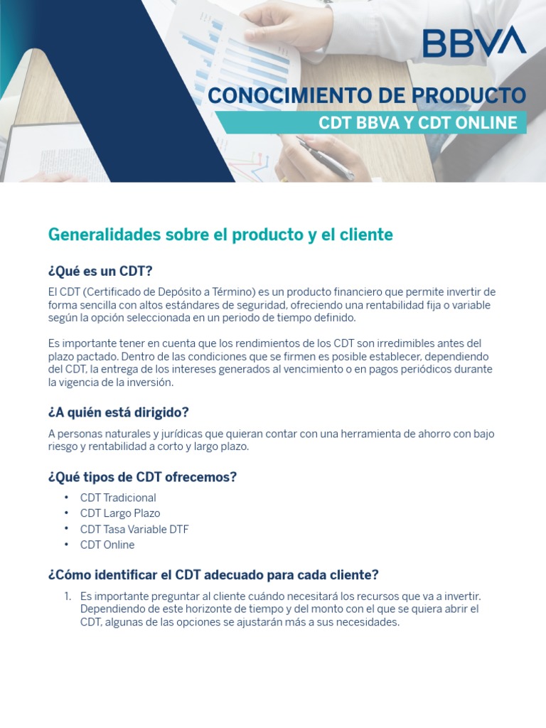 Guía de CDTs para Inversores BBVA | PDF | Bancos | Interés